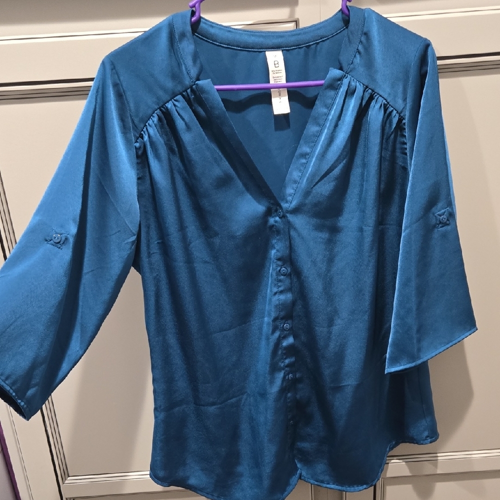 Chic Teal Button Down Women's Shirt